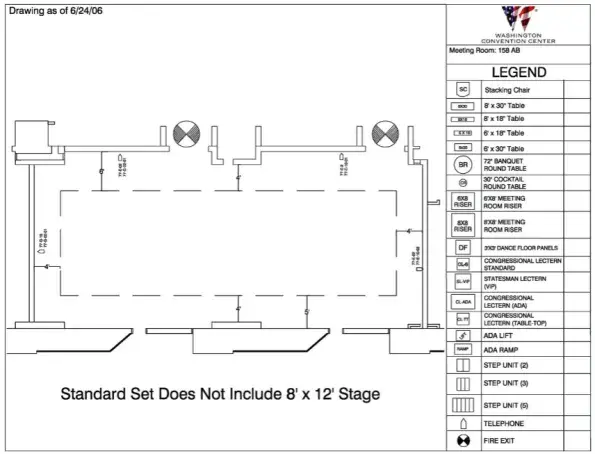 Floor plan for room 158